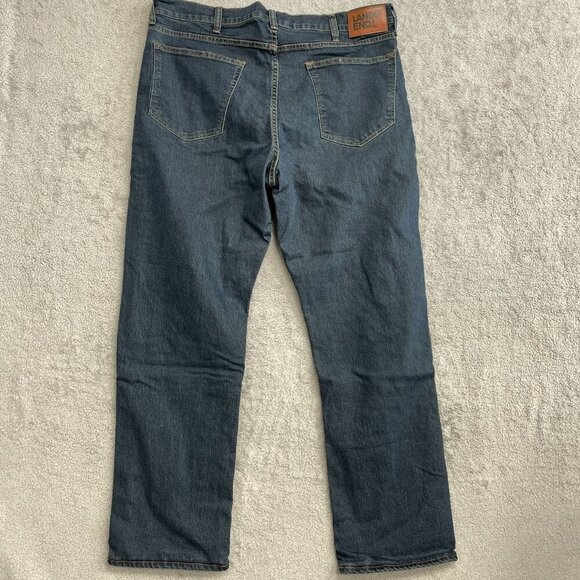 Lands' End Men's 40x32 Straight Leg Denim Jeans Flannel Plaid Lined - Picture 3 of 7